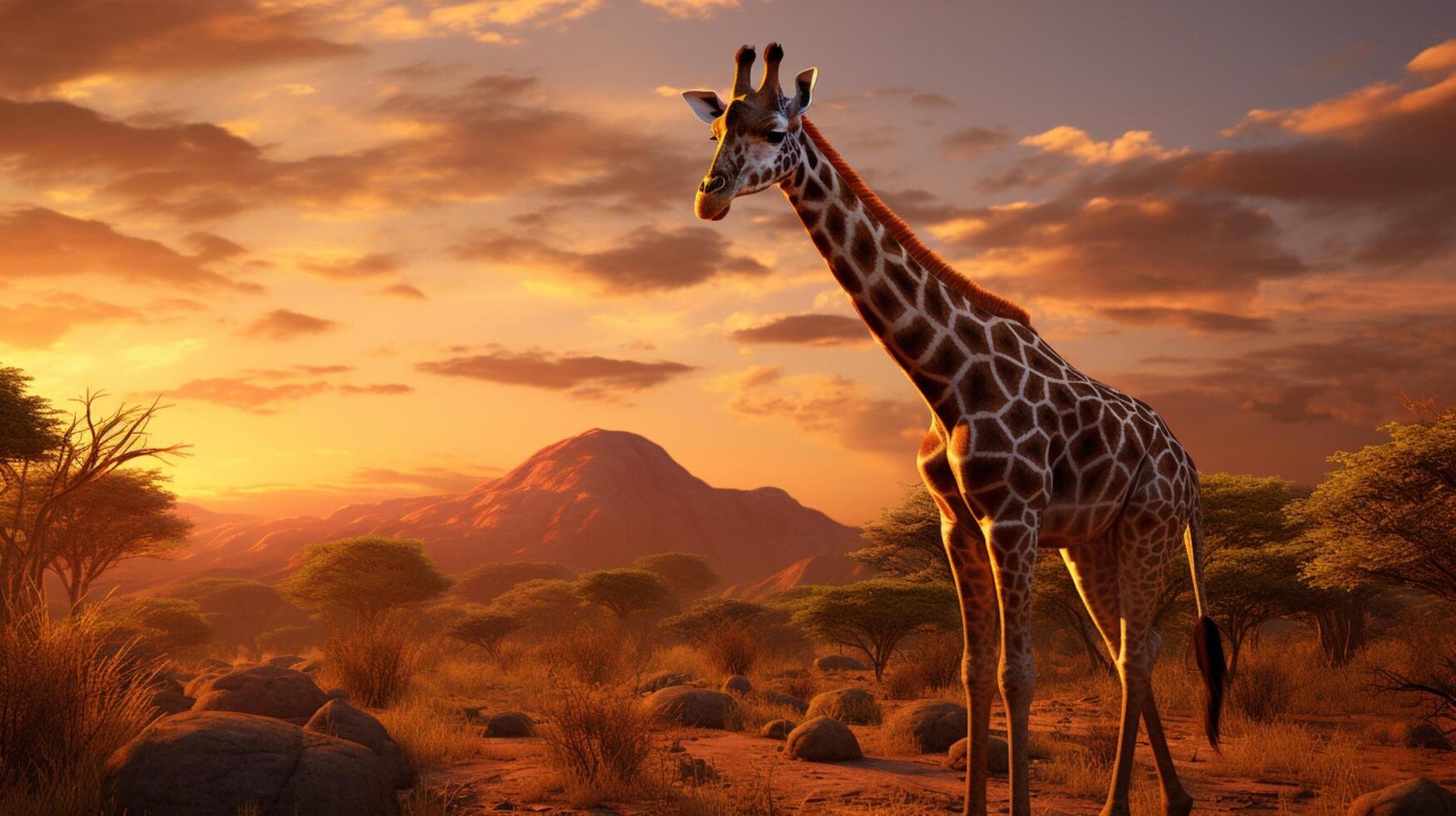 AI generated giraffe high quality image photo