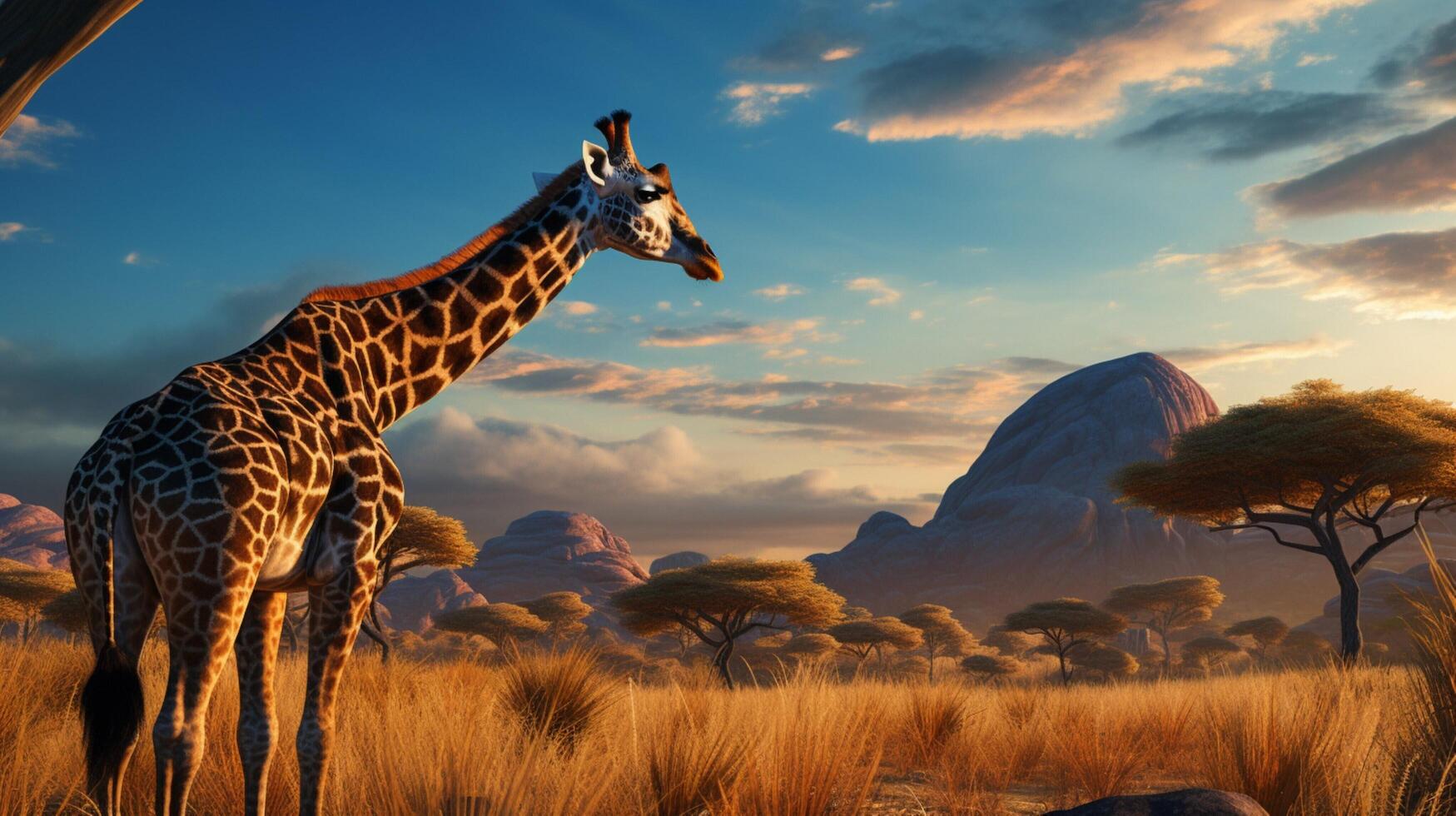 AI generated giraffe high quality image photo