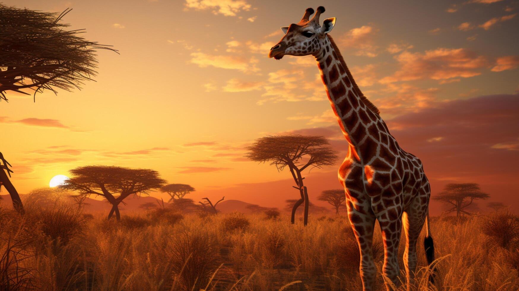 AI generated giraffe high quality image photo