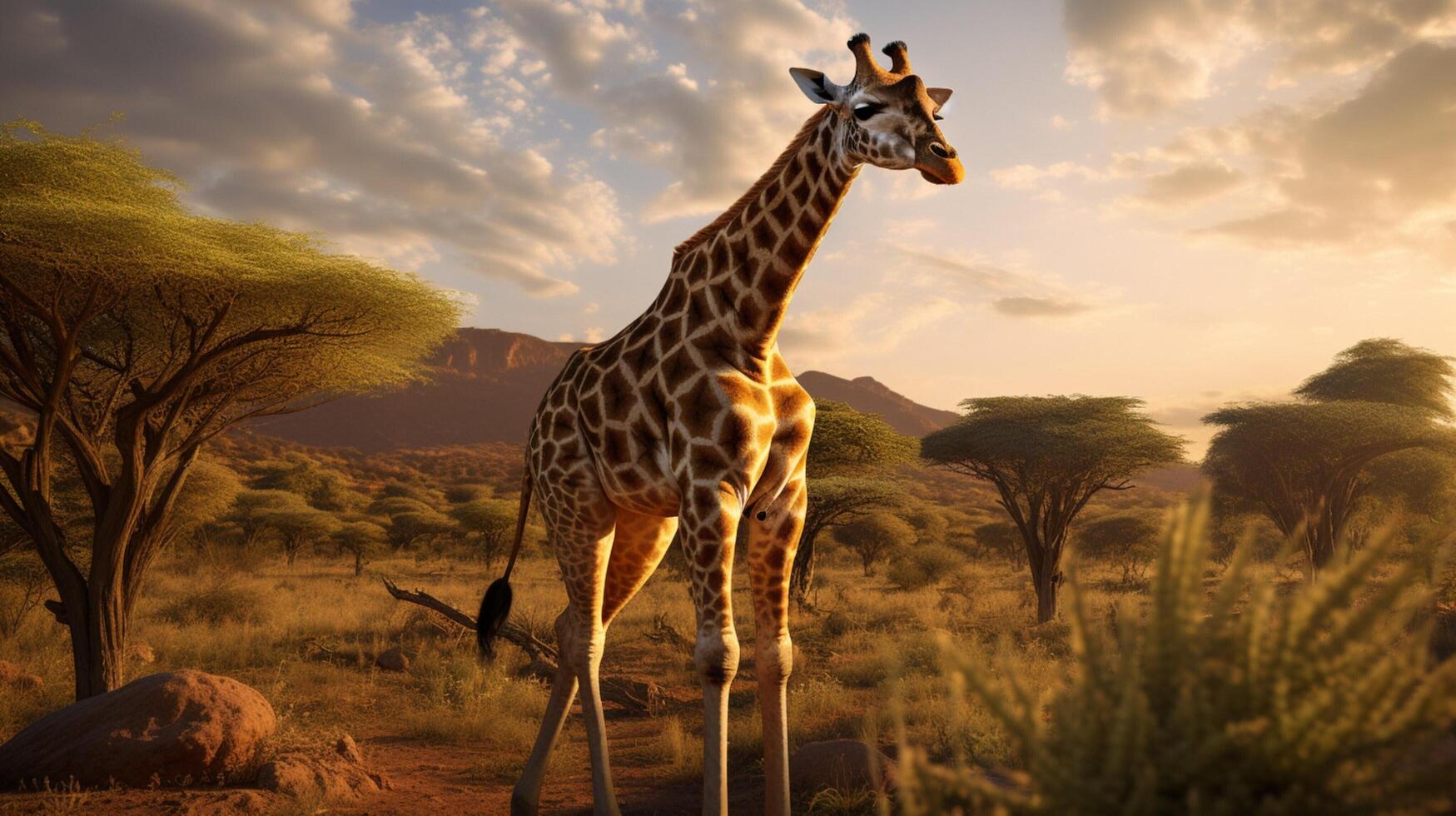 AI generated giraffe high quality image photo