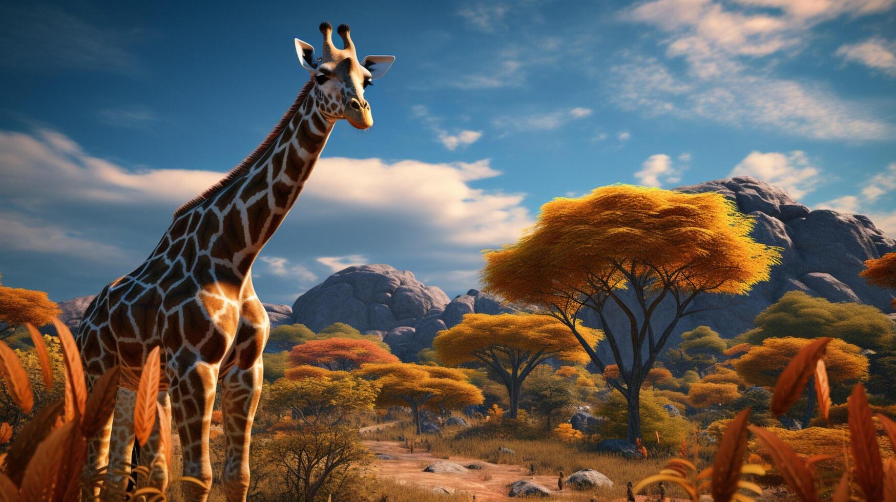 AI generated giraffe high quality image photo
