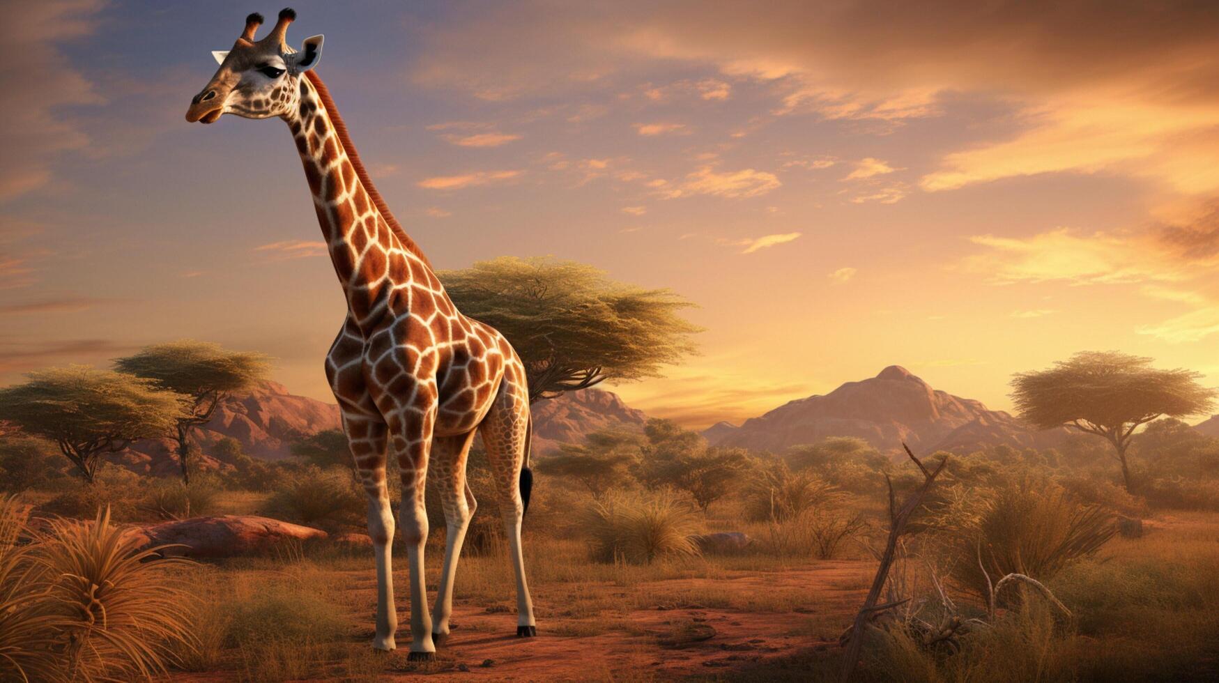 AI generated giraffe high quality image photo