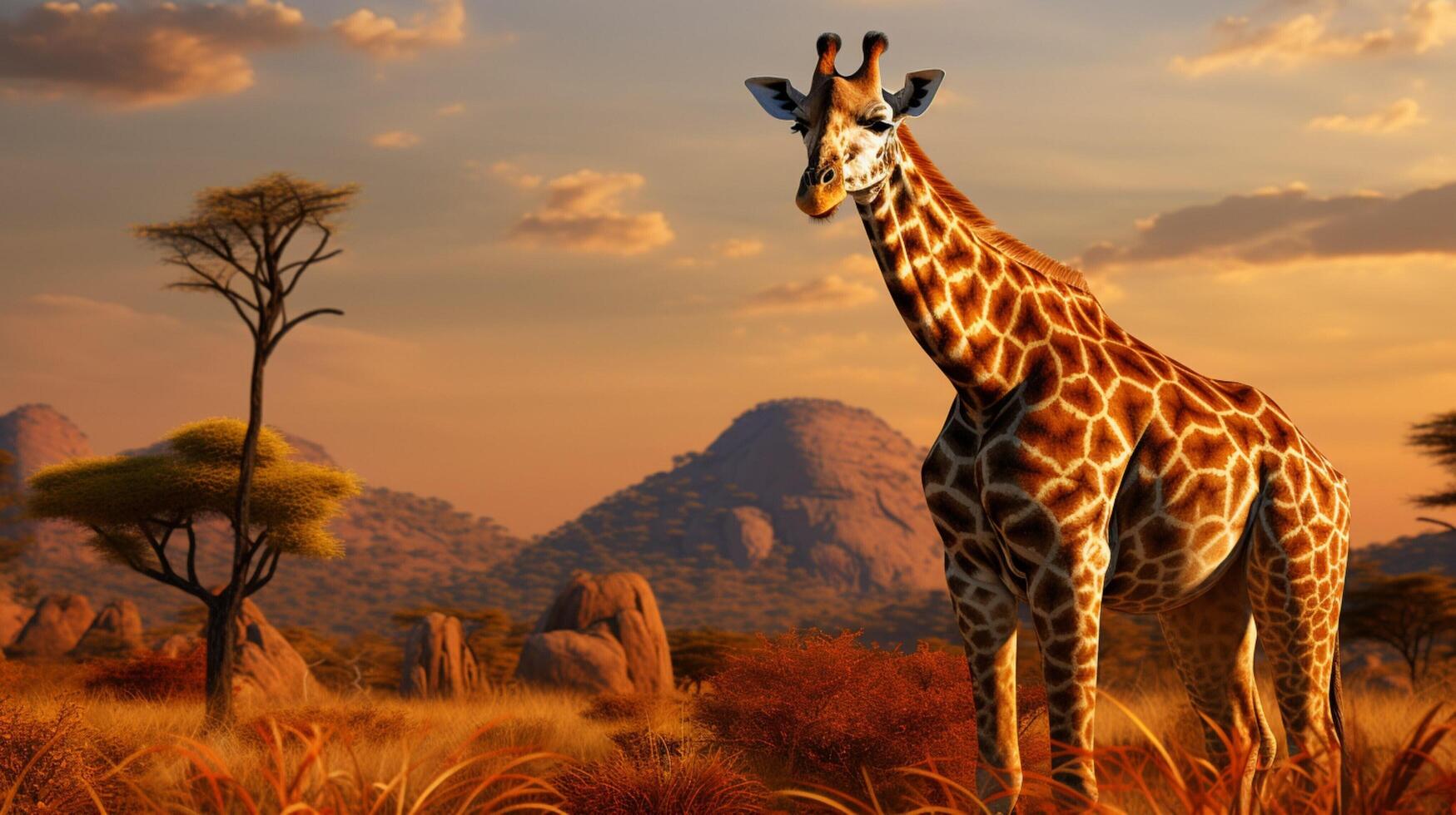AI generated giraffe high quality image photo