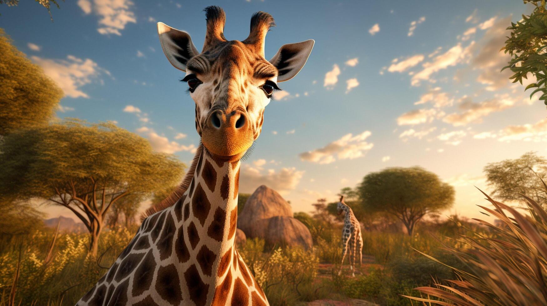 AI generated giraffe high quality image photo