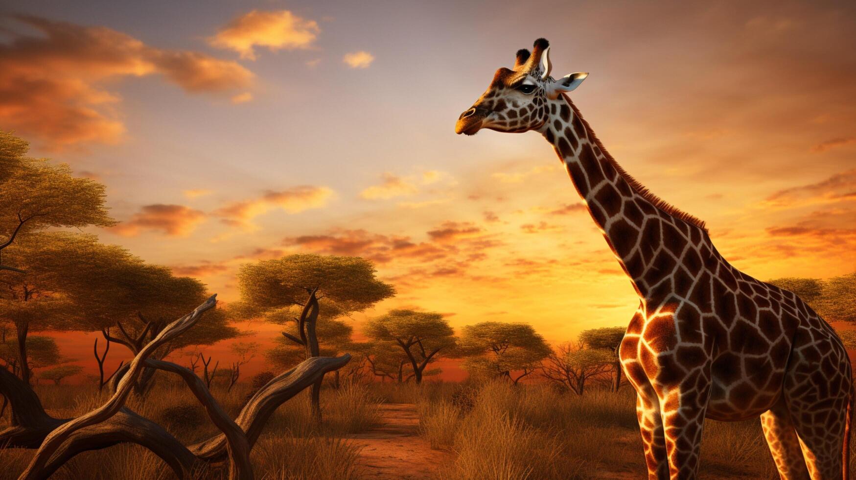 AI generated giraffe high quality image photo