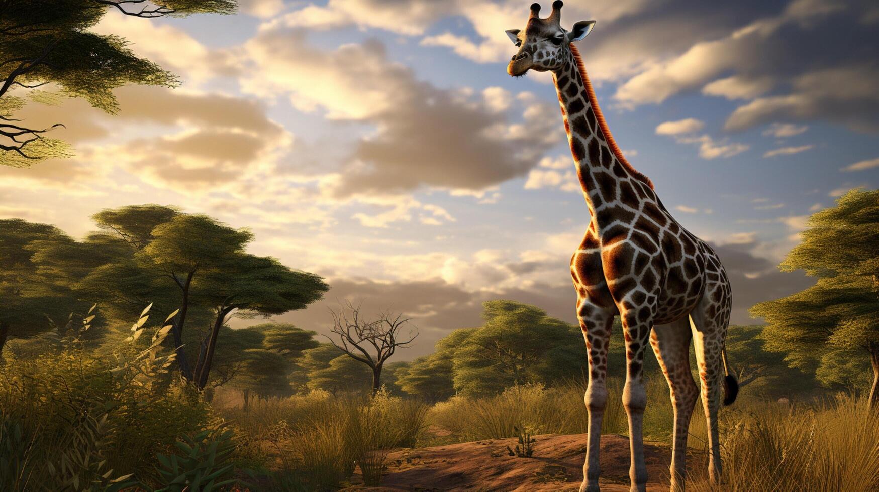 AI generated giraffe high quality image photo