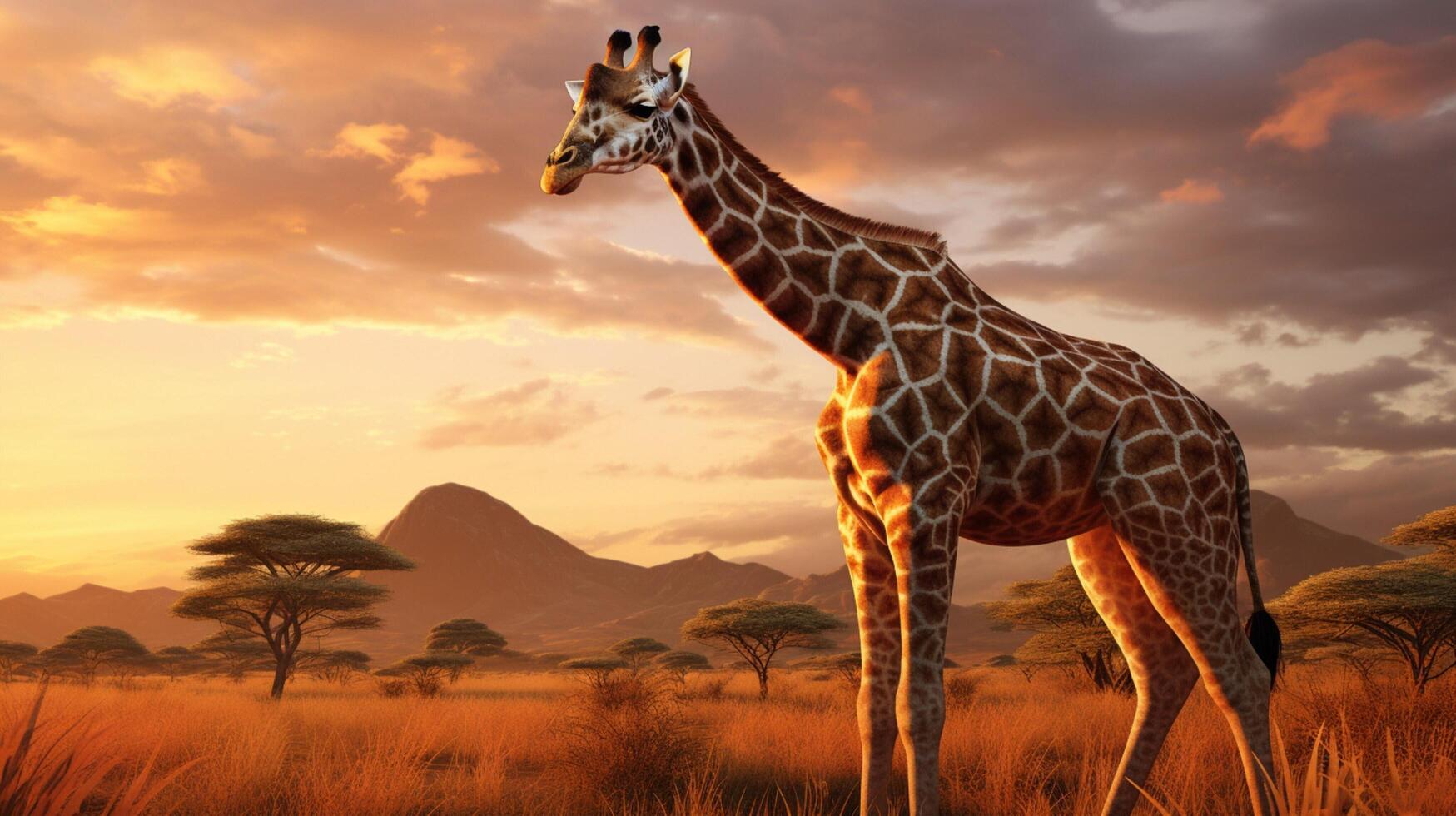 AI generated giraffe high quality image photo