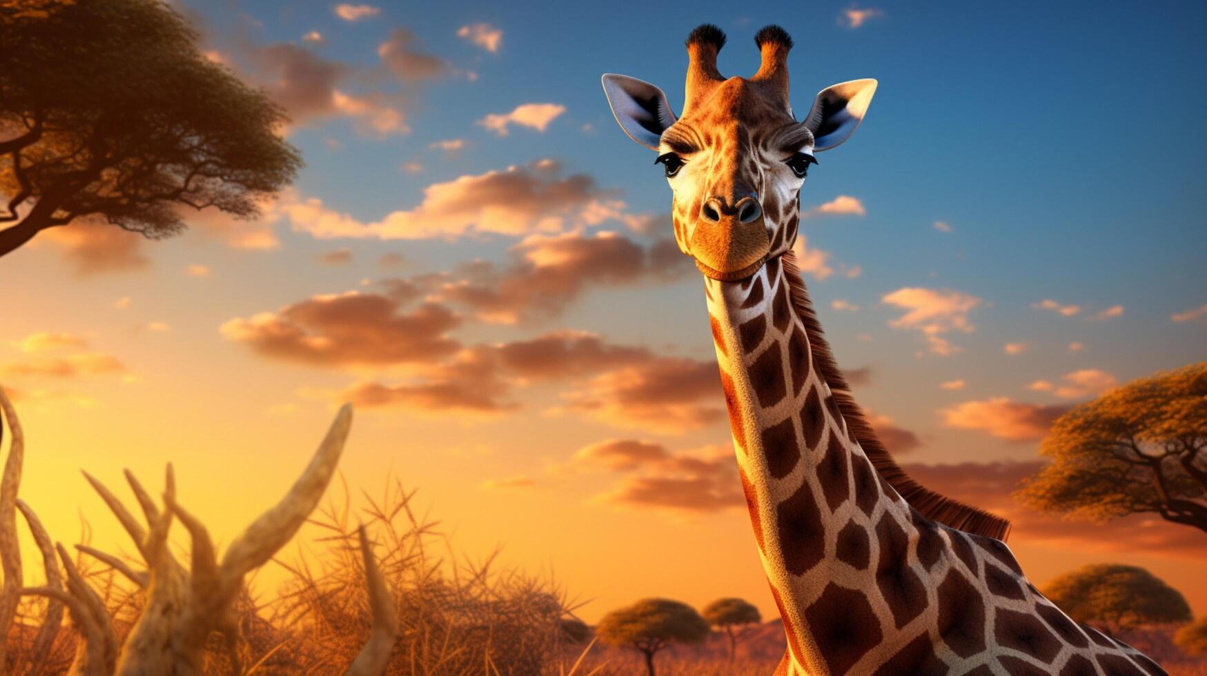 AI generated giraffe high quality image photo