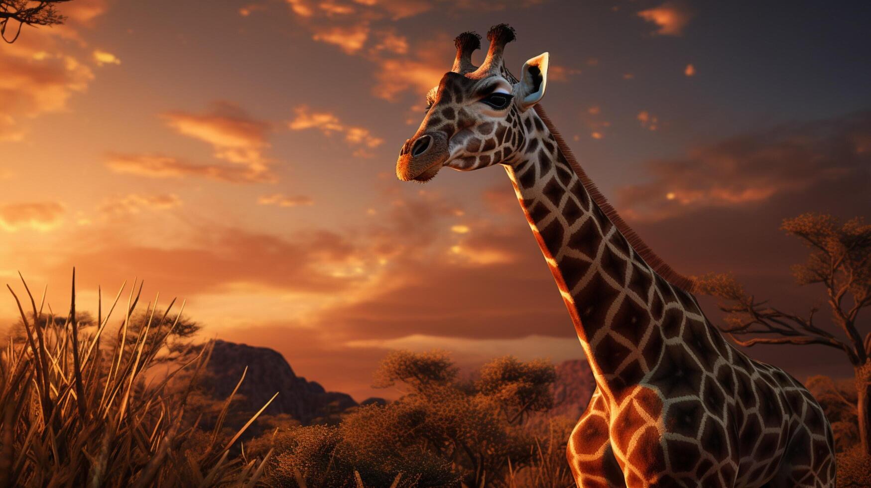 AI generated giraffe high quality image photo
