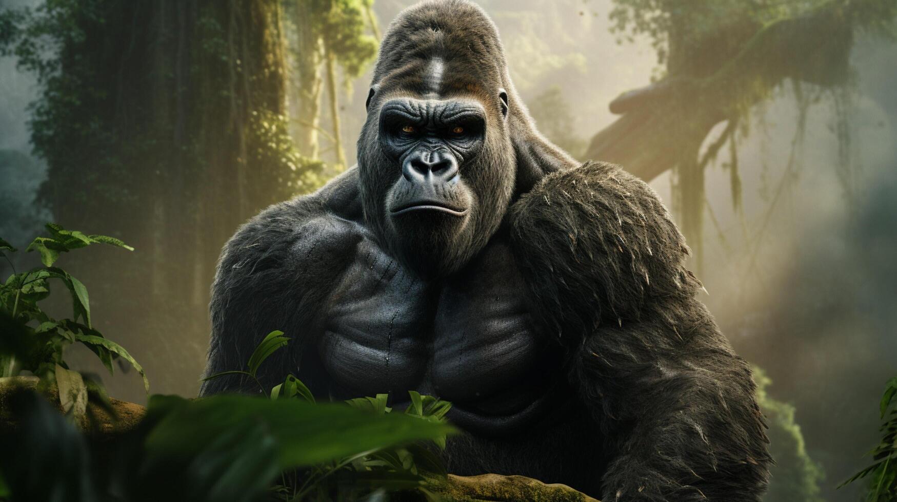 AI generated gorilla high quality image photo