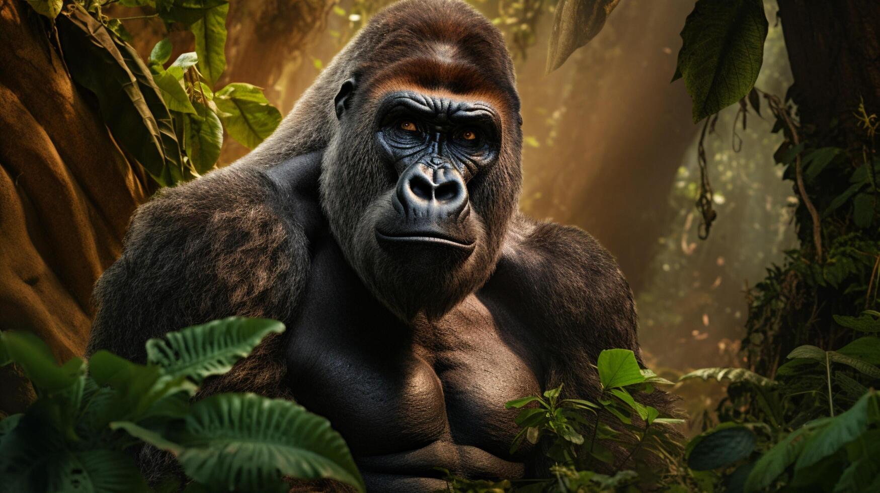 AI generated gorilla high quality image photo