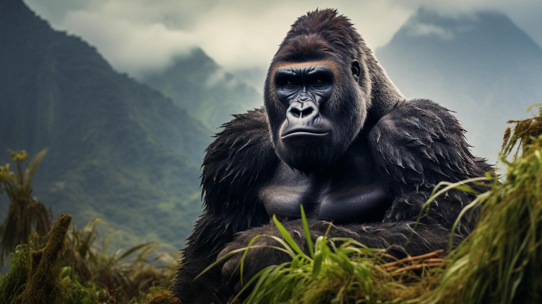 AI generated gorilla high quality image photo