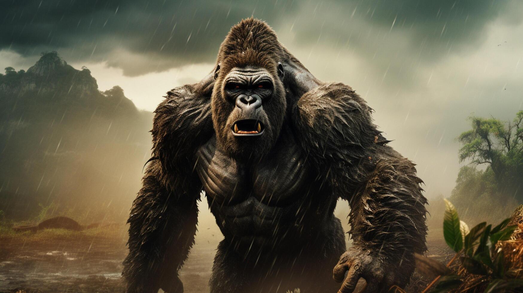 AI generated gorilla high quality image photo