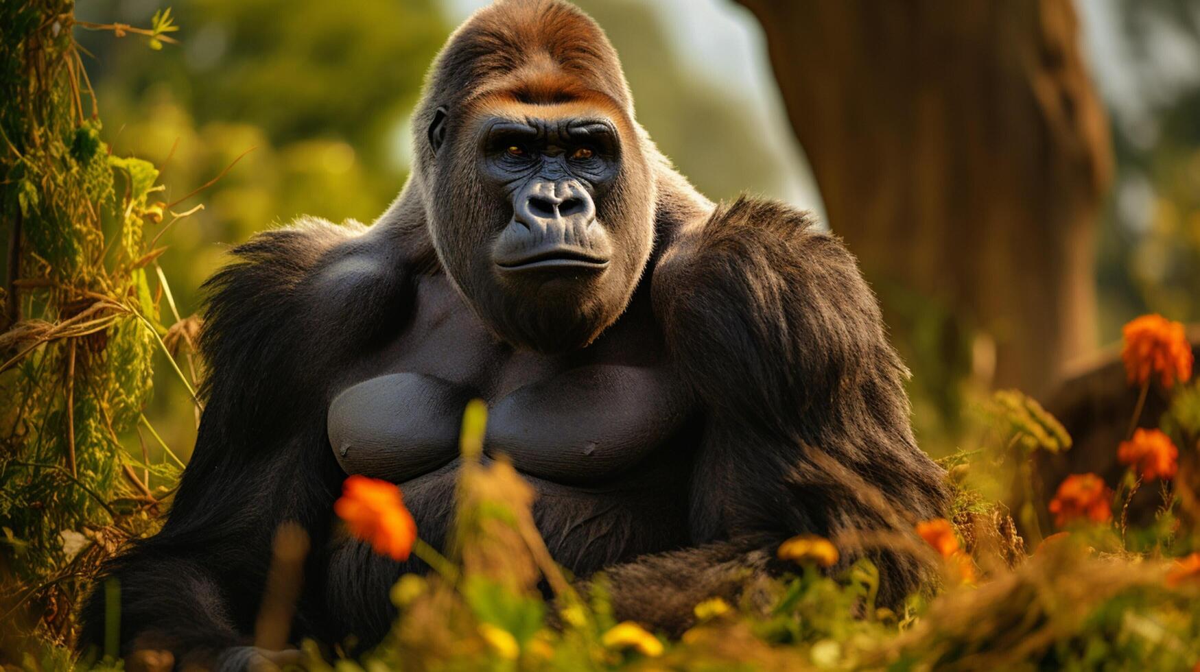 AI generated gorilla high quality image photo