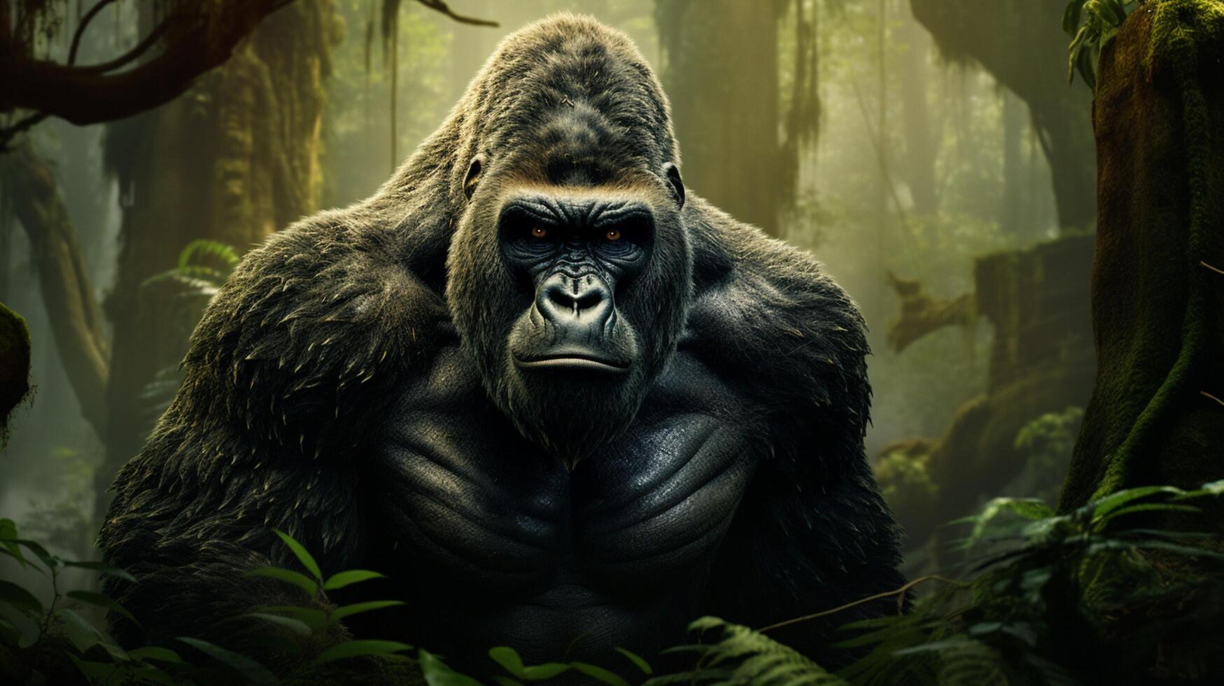 AI generated gorilla high quality image photo