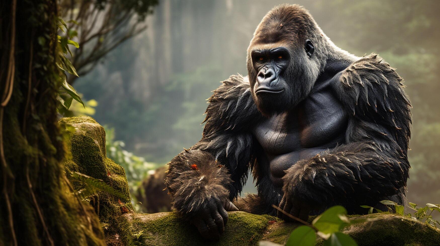 AI generated gorilla high quality image photo