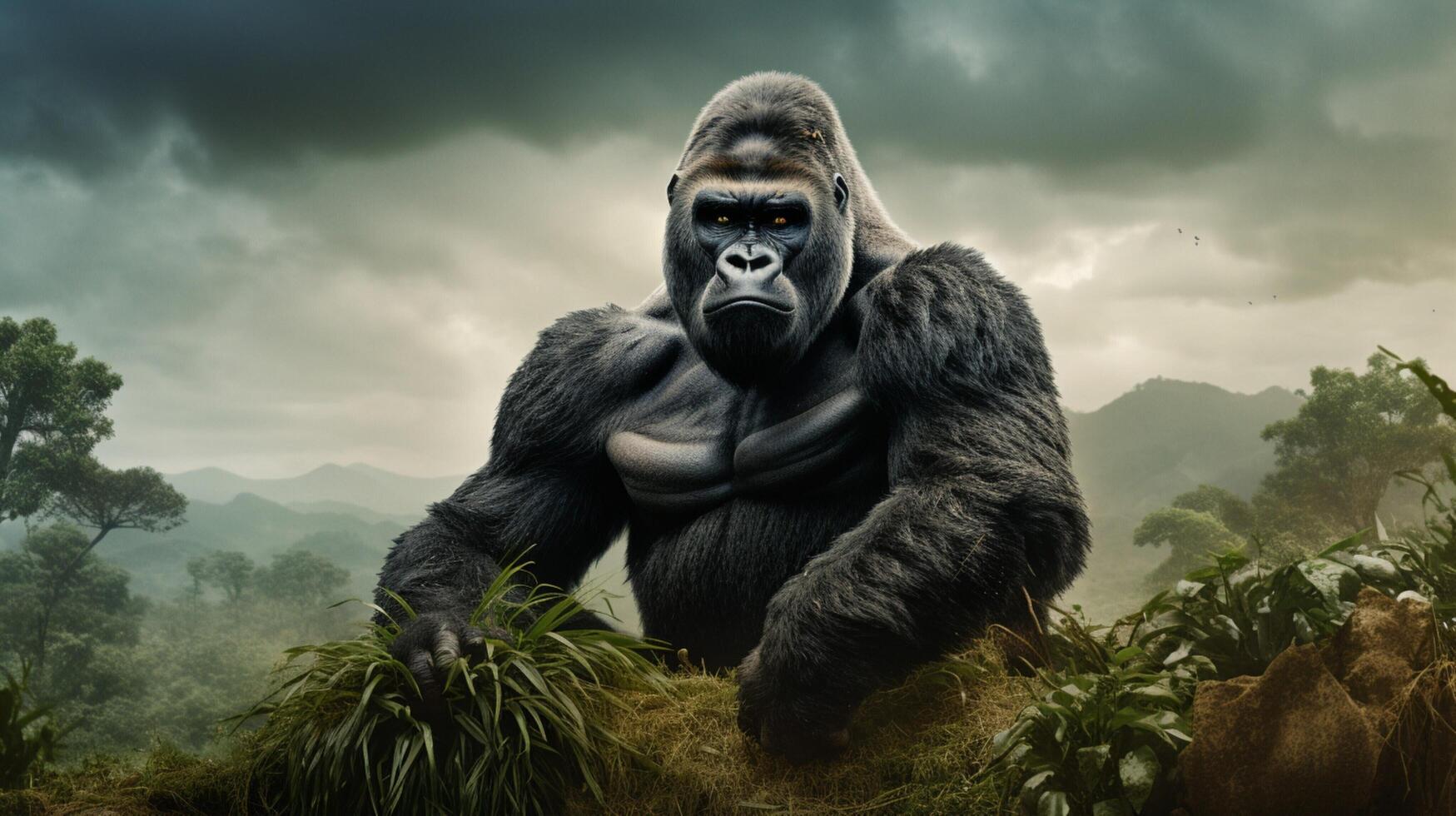 AI generated gorilla high quality image photo