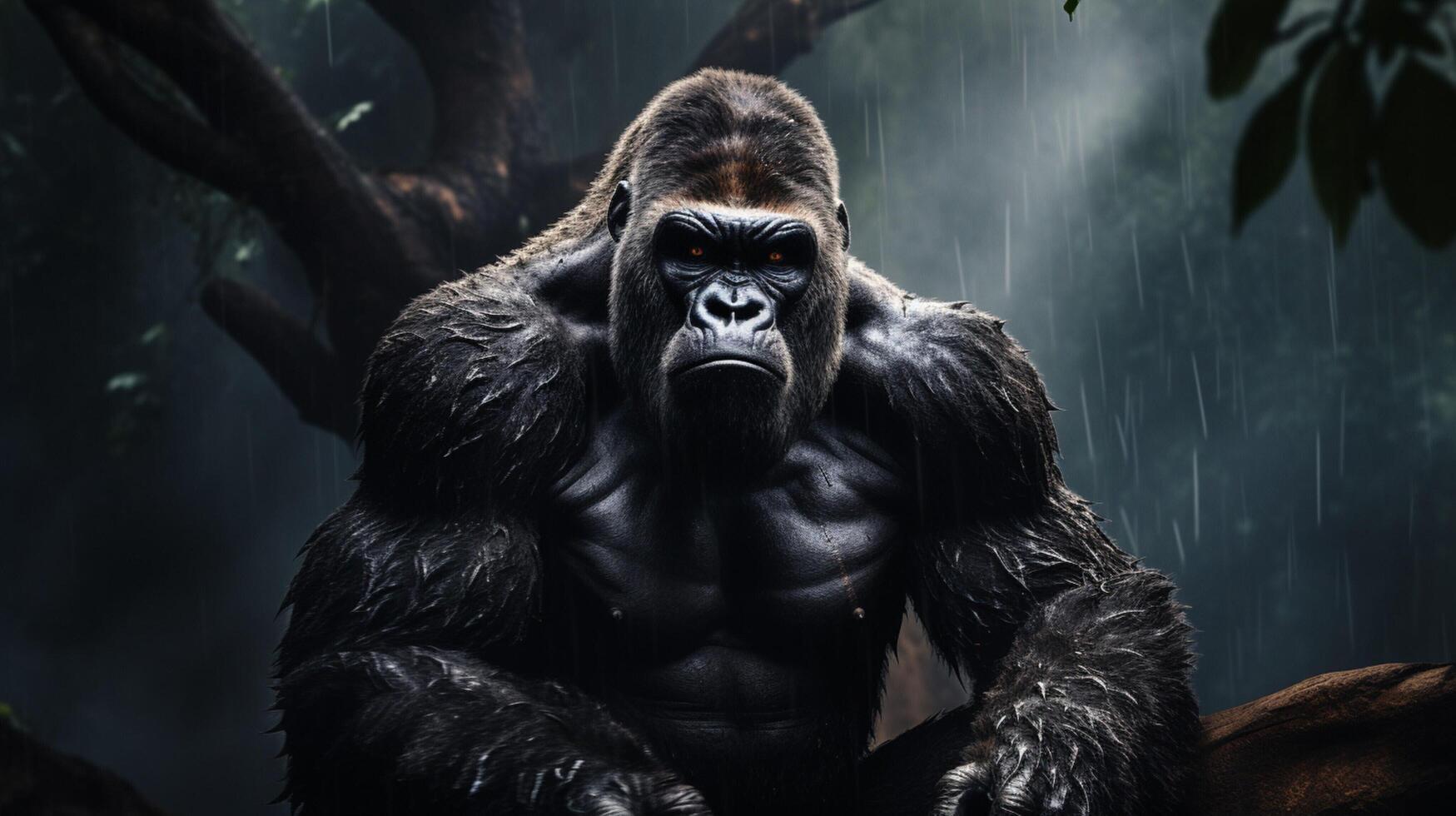 AI generated gorilla high quality image photo