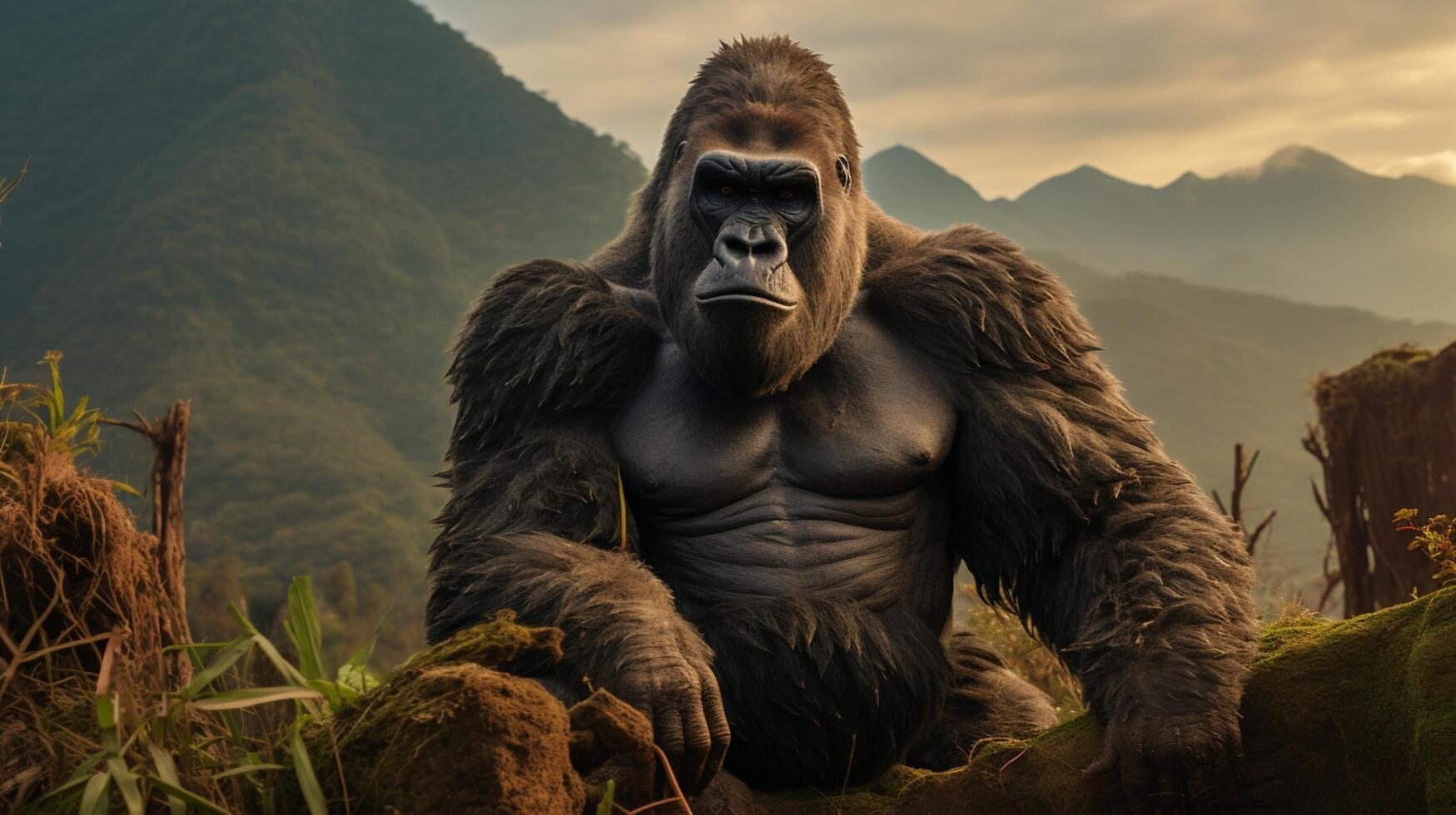 AI generated gorilla high quality image photo