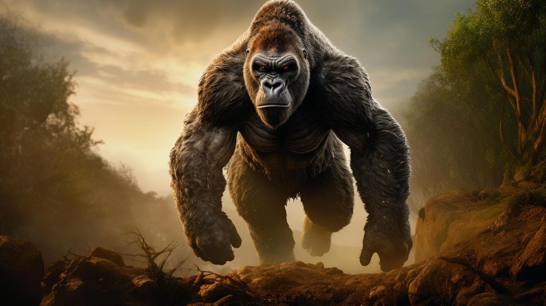 AI generated gorilla high quality image photo