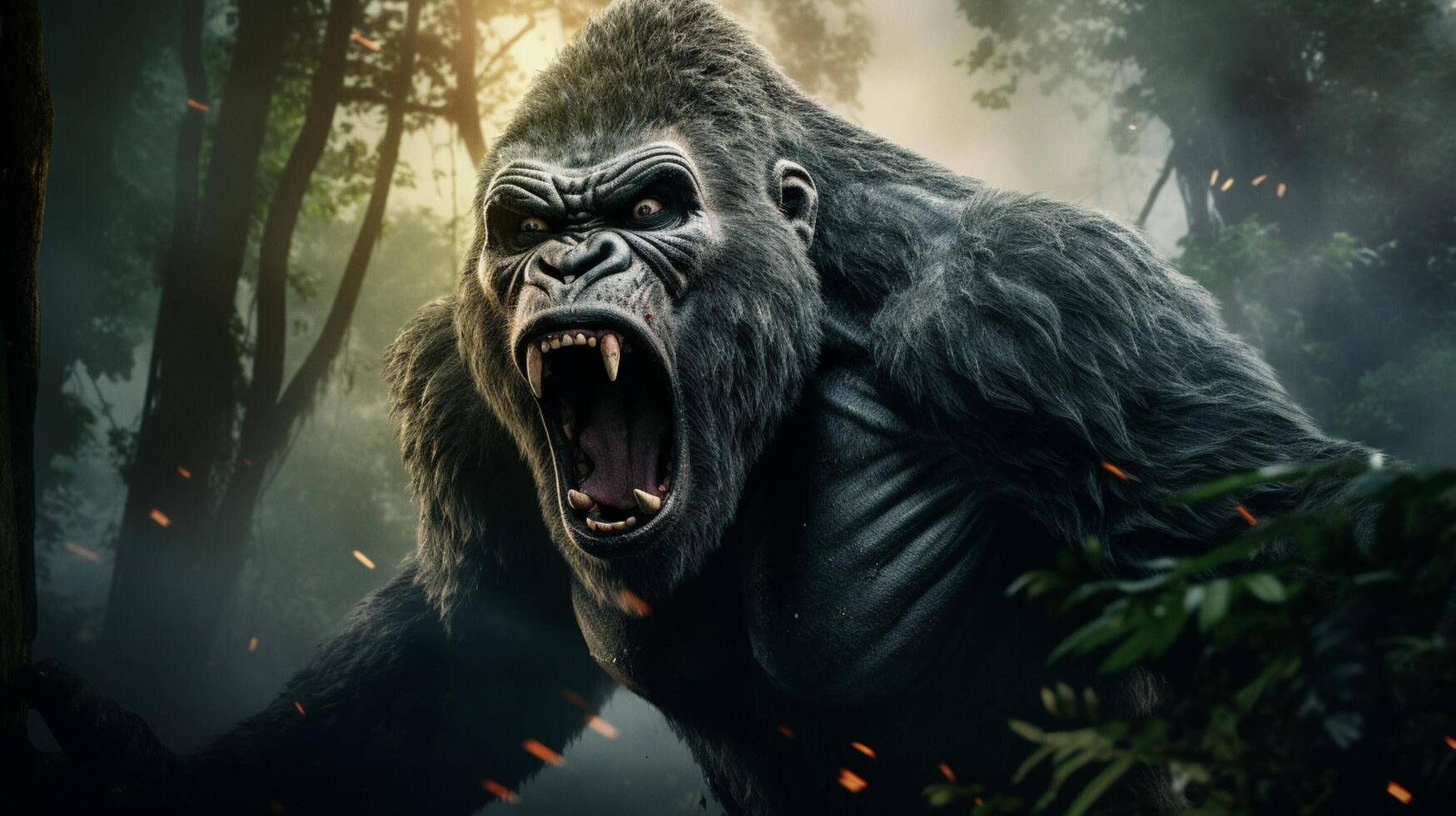 AI generated gorilla high quality image photo