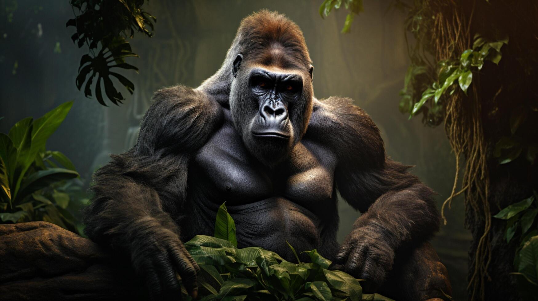 AI generated gorilla high quality image photo