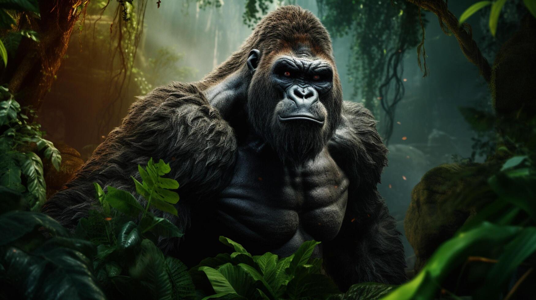 AI generated gorilla high quality image photo