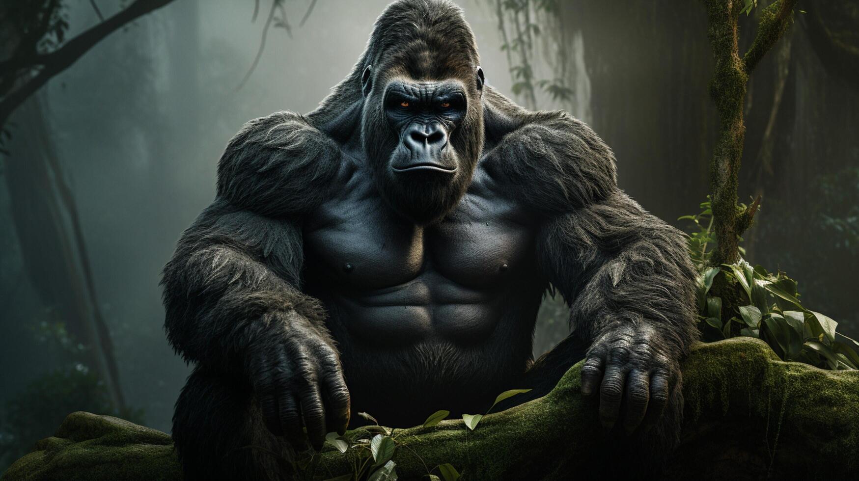 AI generated gorilla high quality image photo