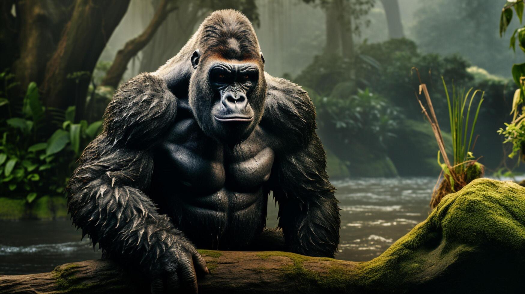 AI generated gorilla high quality image photo