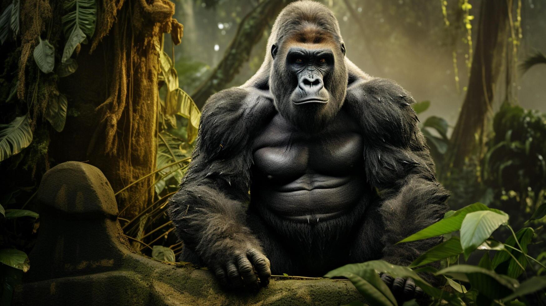 AI generated gorilla high quality image photo
