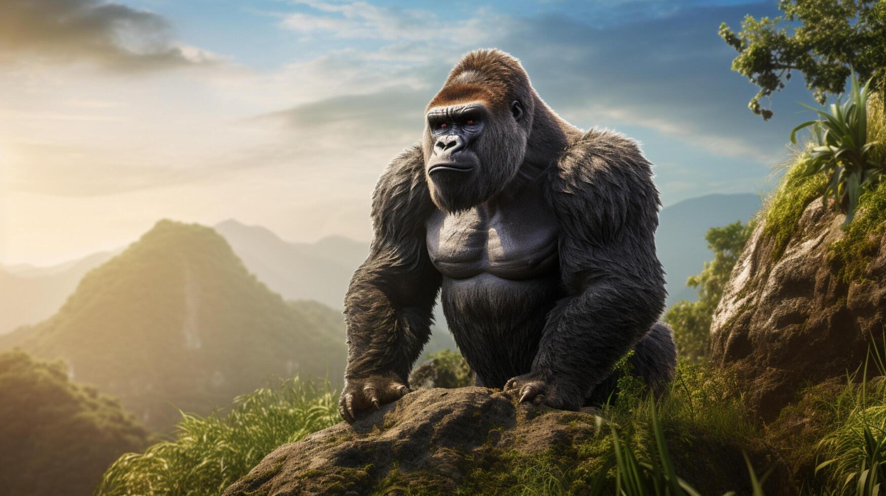 AI generated gorilla high quality image photo