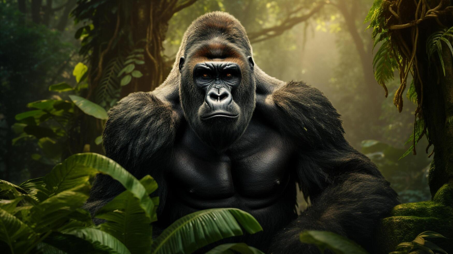 AI generated gorilla high quality image photo