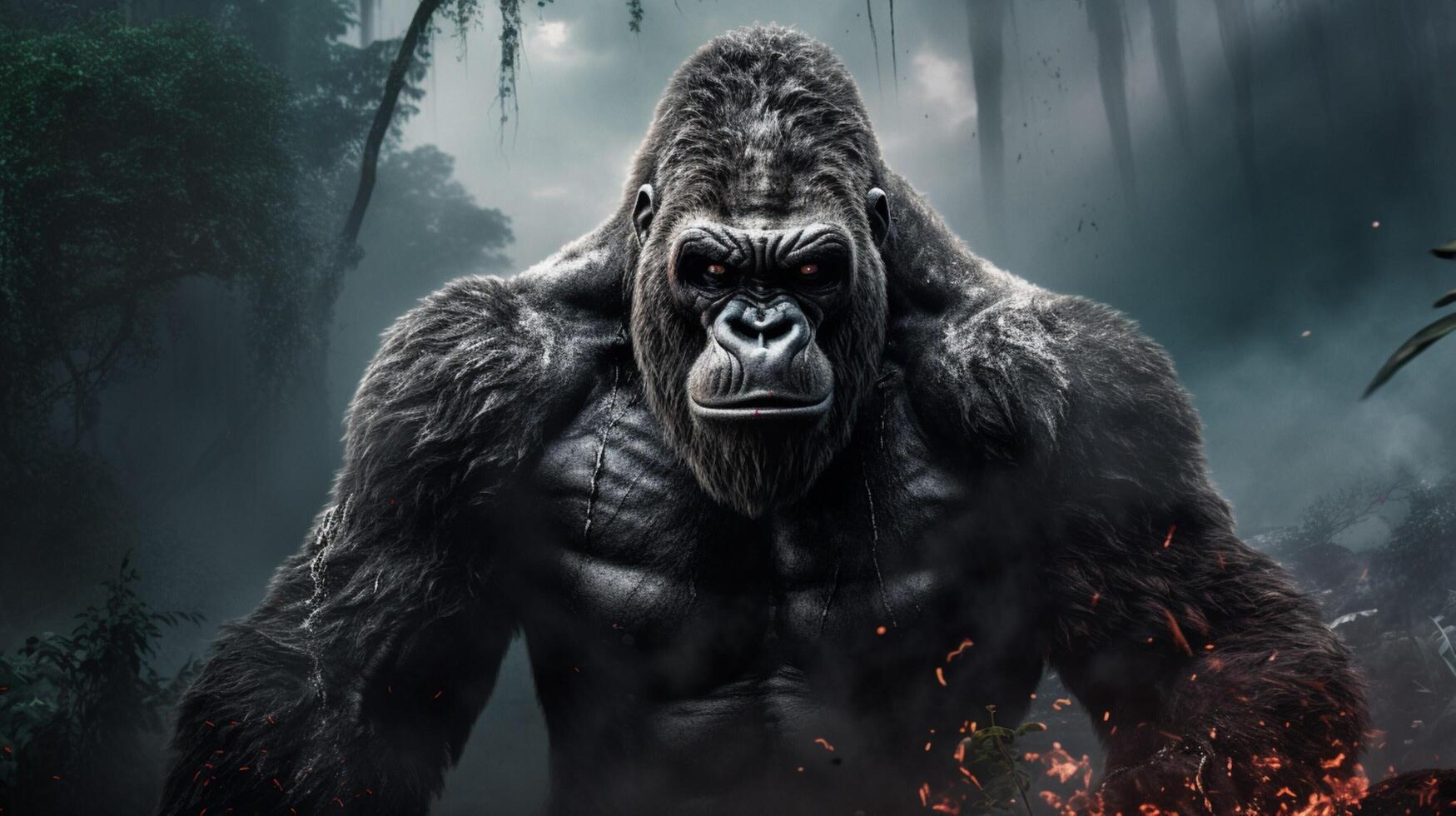 AI generated gorilla high quality image photo
