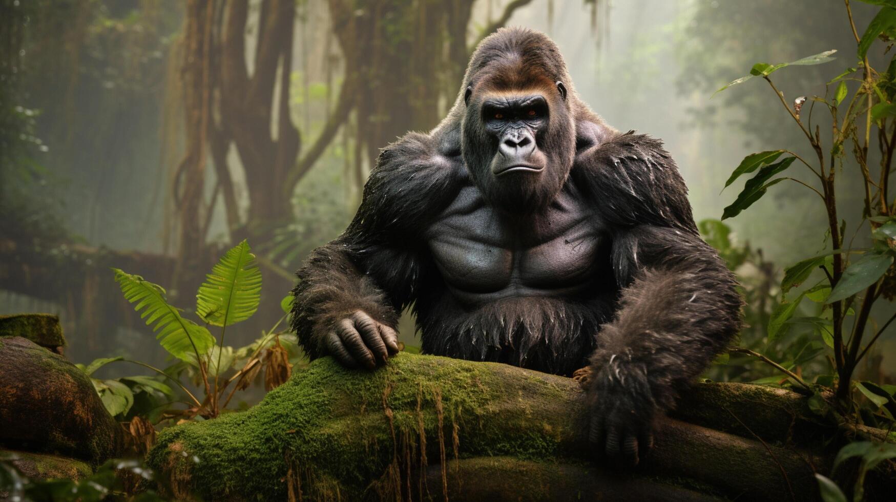 AI generated gorilla high quality image photo