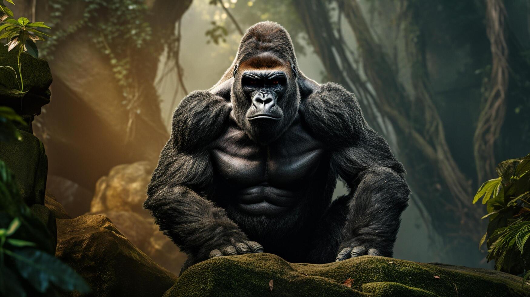 AI generated gorilla high quality image photo