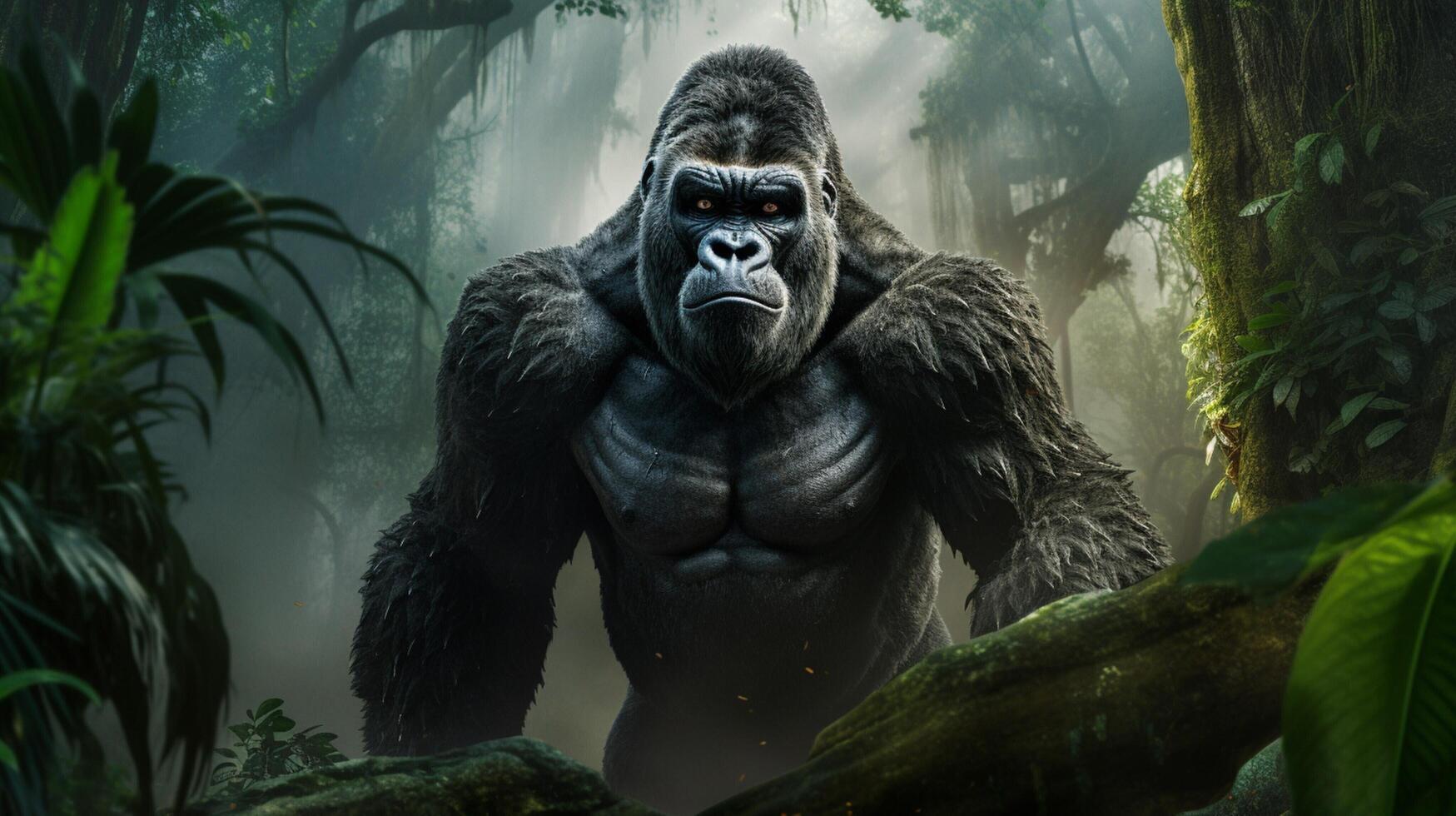 AI generated gorilla high quality image photo
