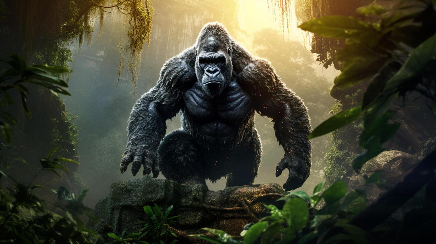 AI generated gorilla high quality image photo
