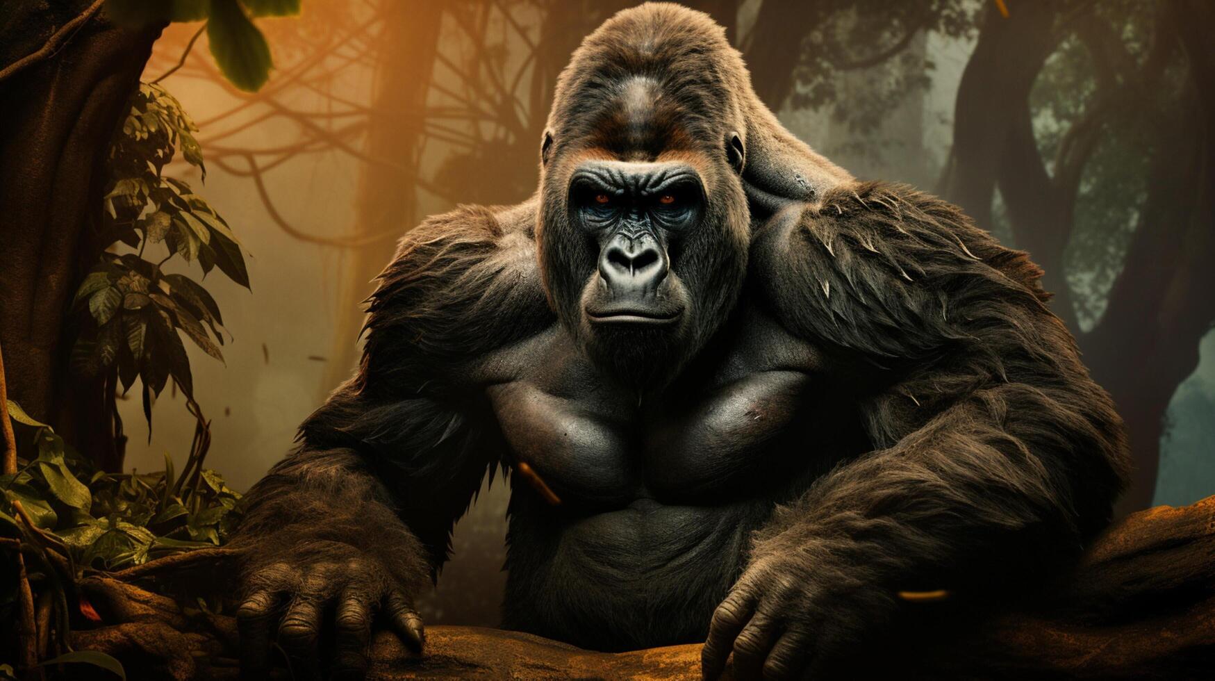 AI generated gorilla high quality image photo
