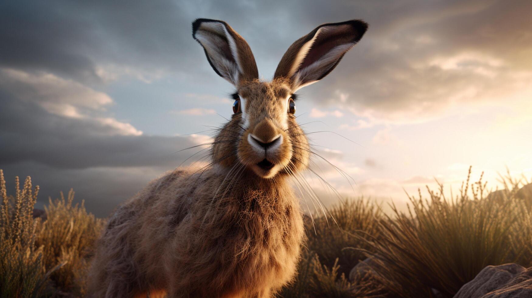 AI generated hare high quality image photo