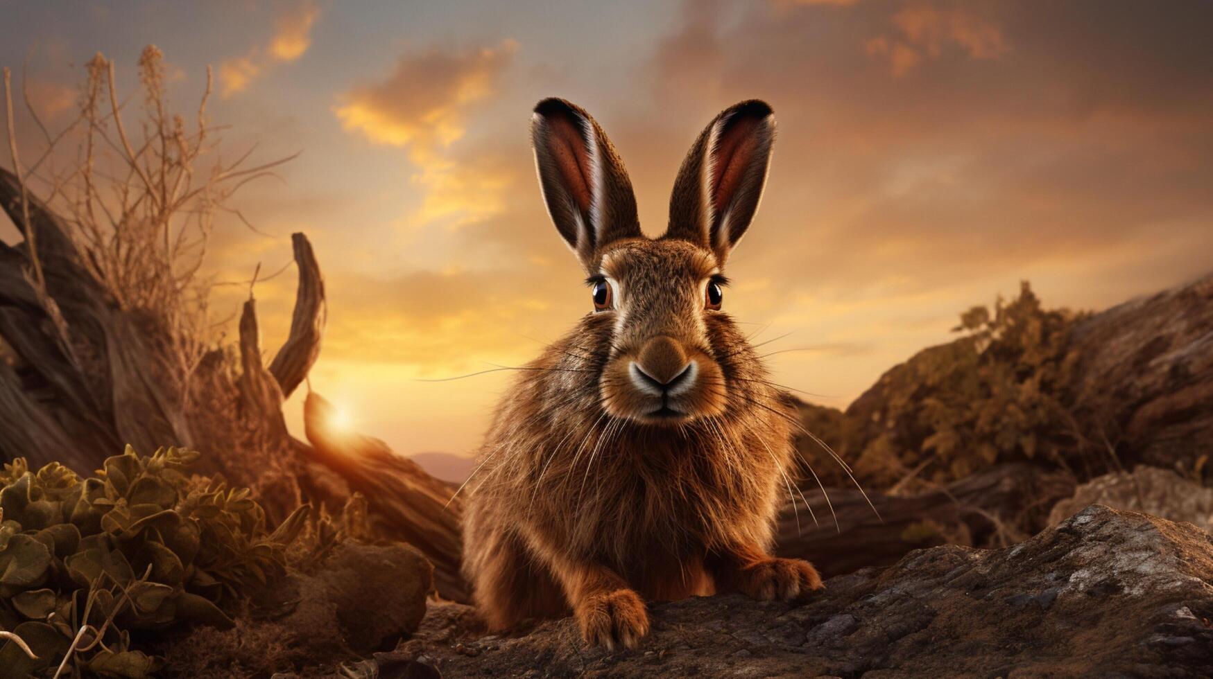 AI generated hare high quality image photo