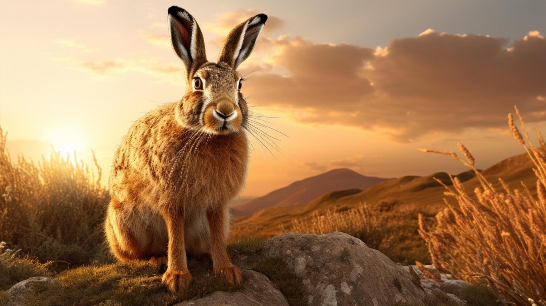 AI generated hare high quality image photo