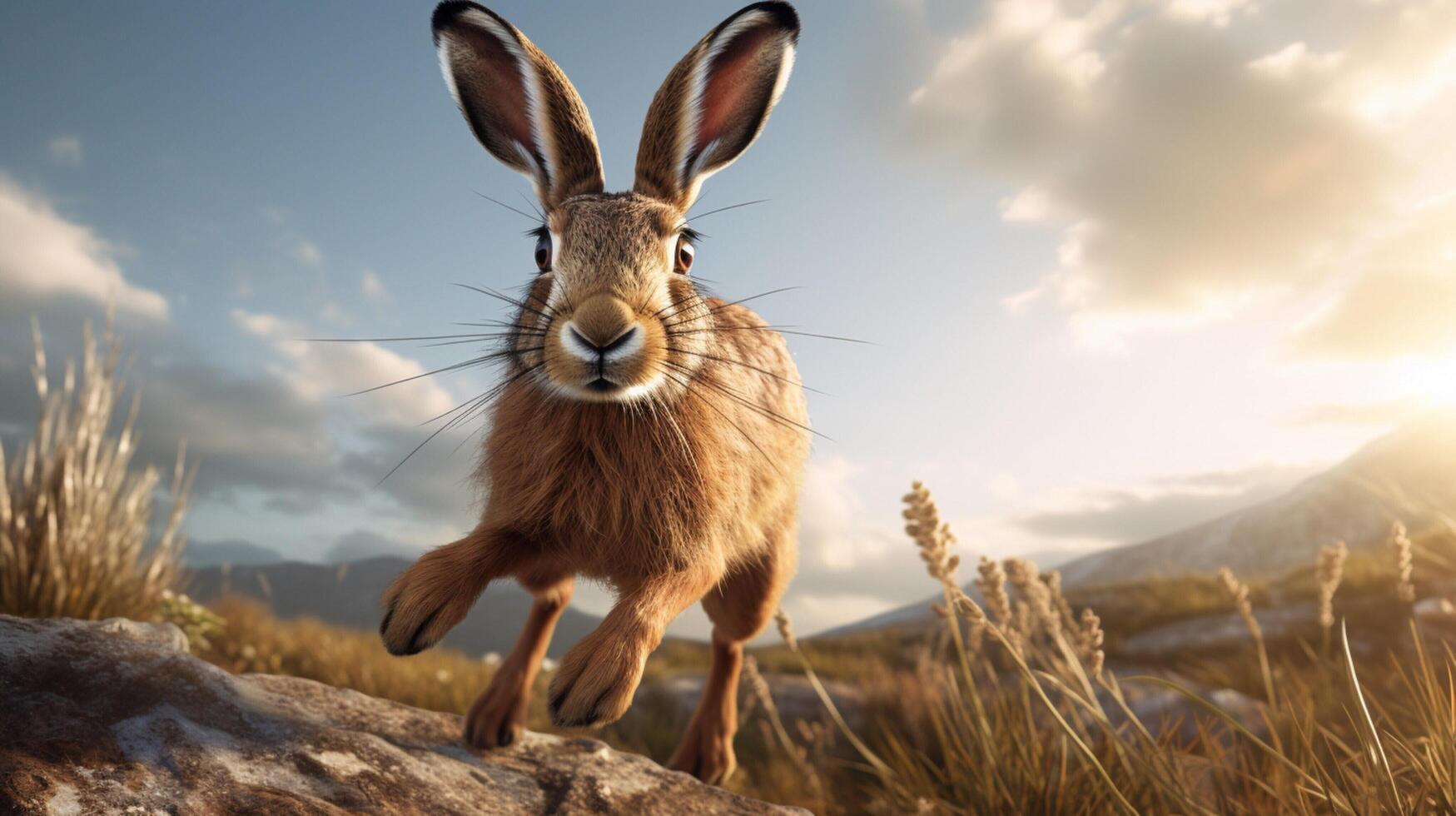 AI generated hare high quality image photo