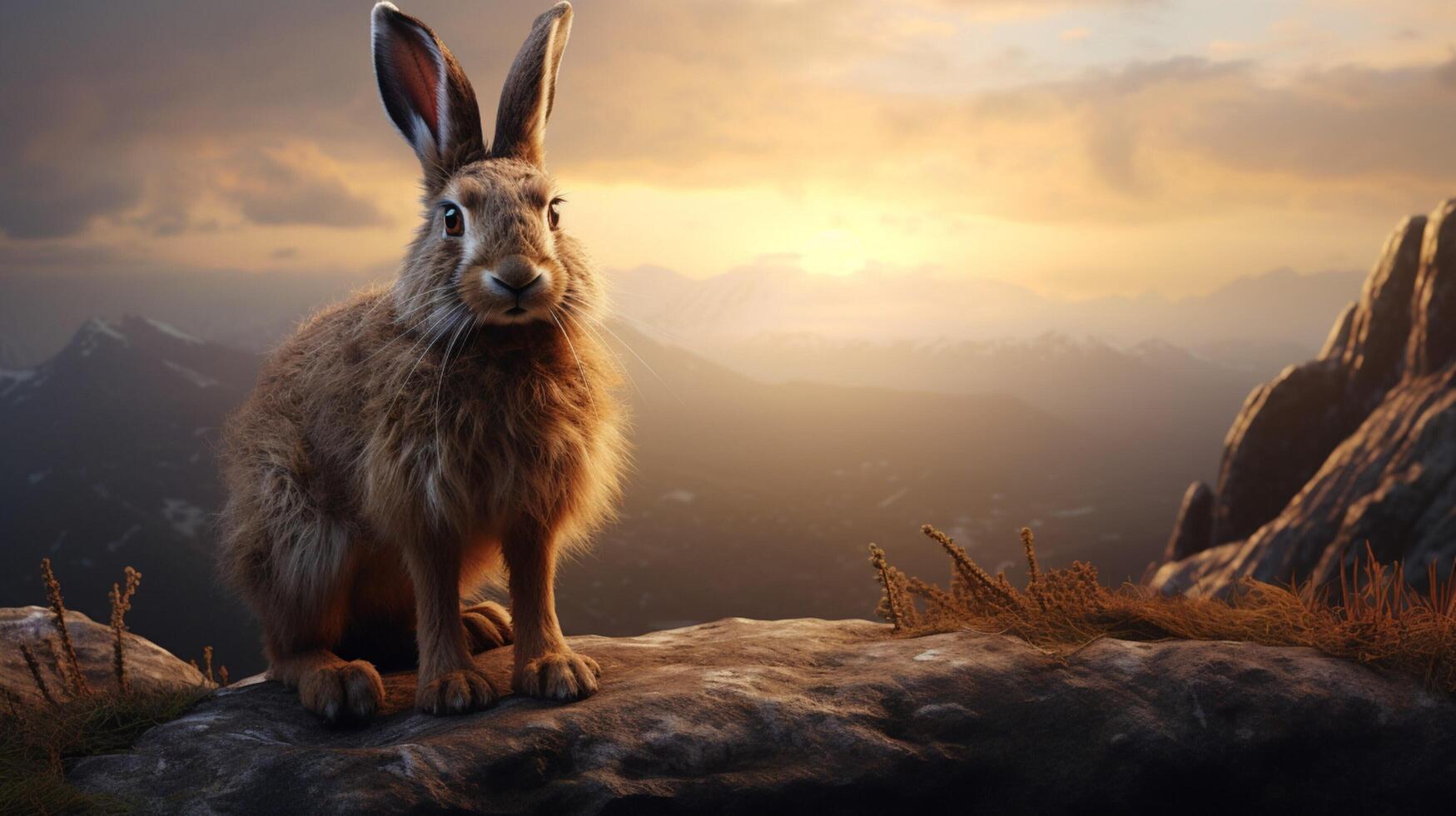 AI generated hare high quality image photo