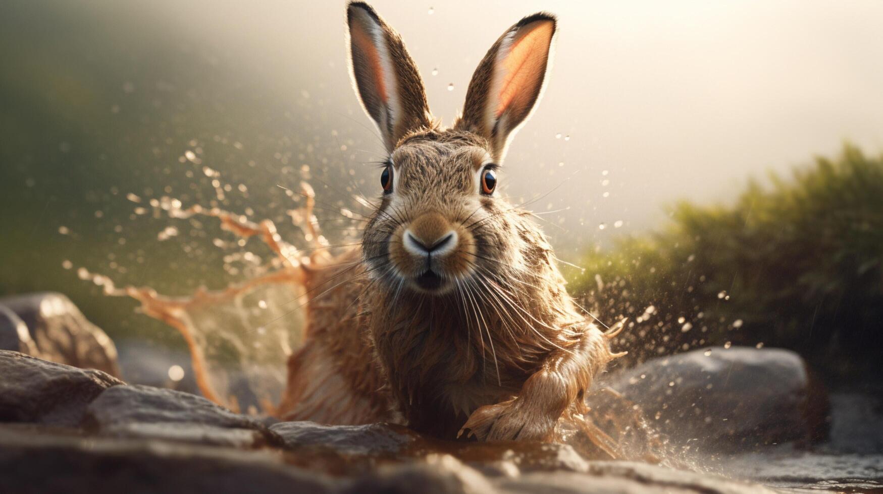 AI generated hare high quality image photo