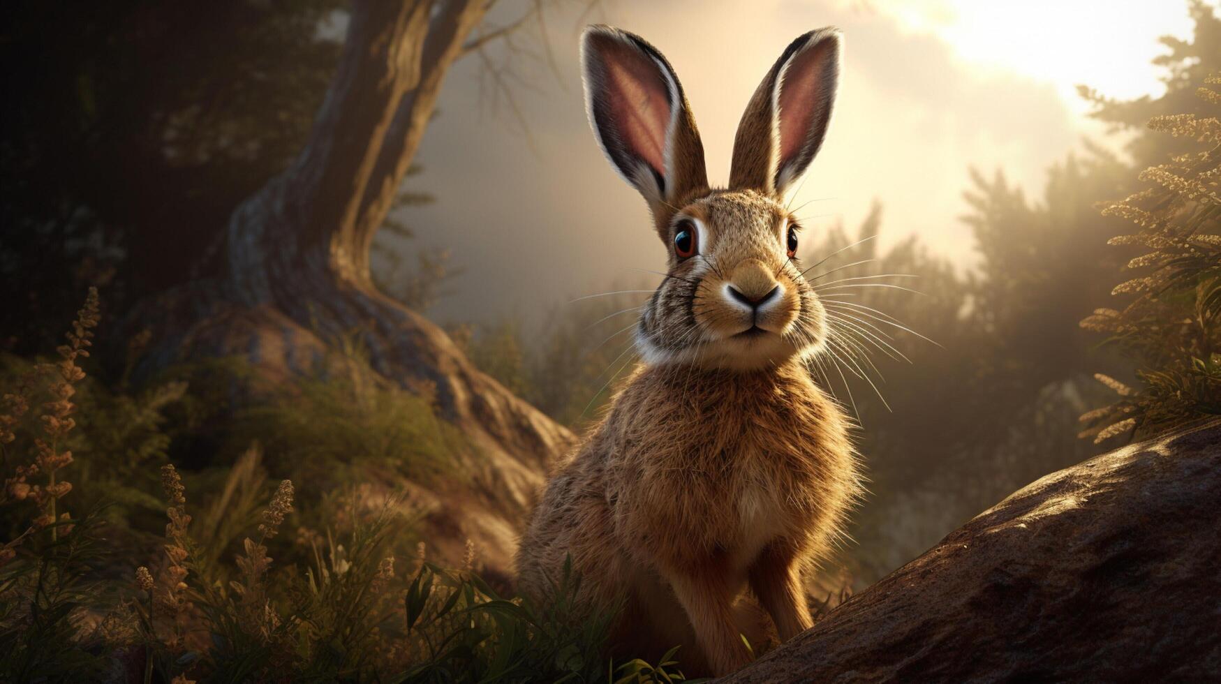 AI generated hare high quality image photo