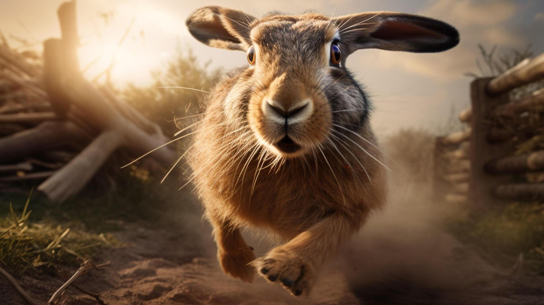 AI generated hare high quality image photo