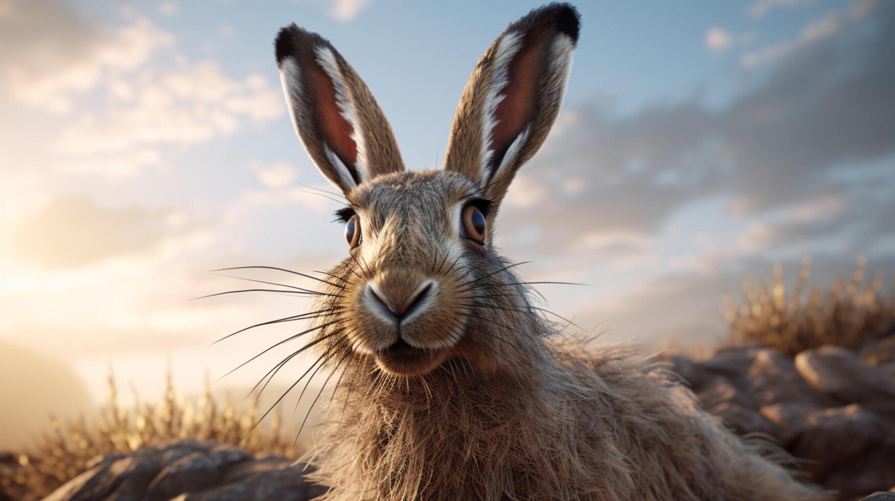 AI generated hare high quality image photo