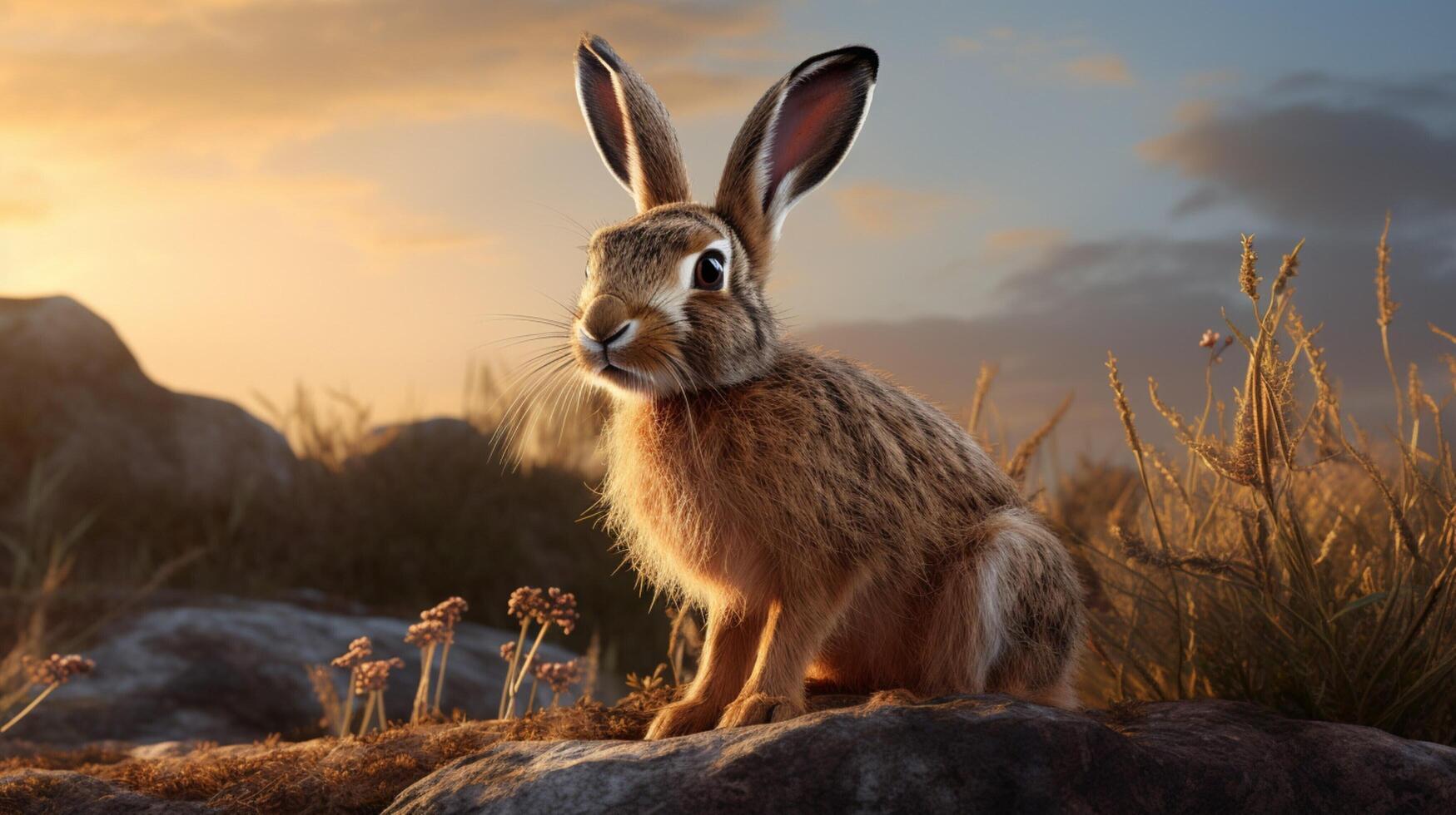 AI generated hare high quality image photo