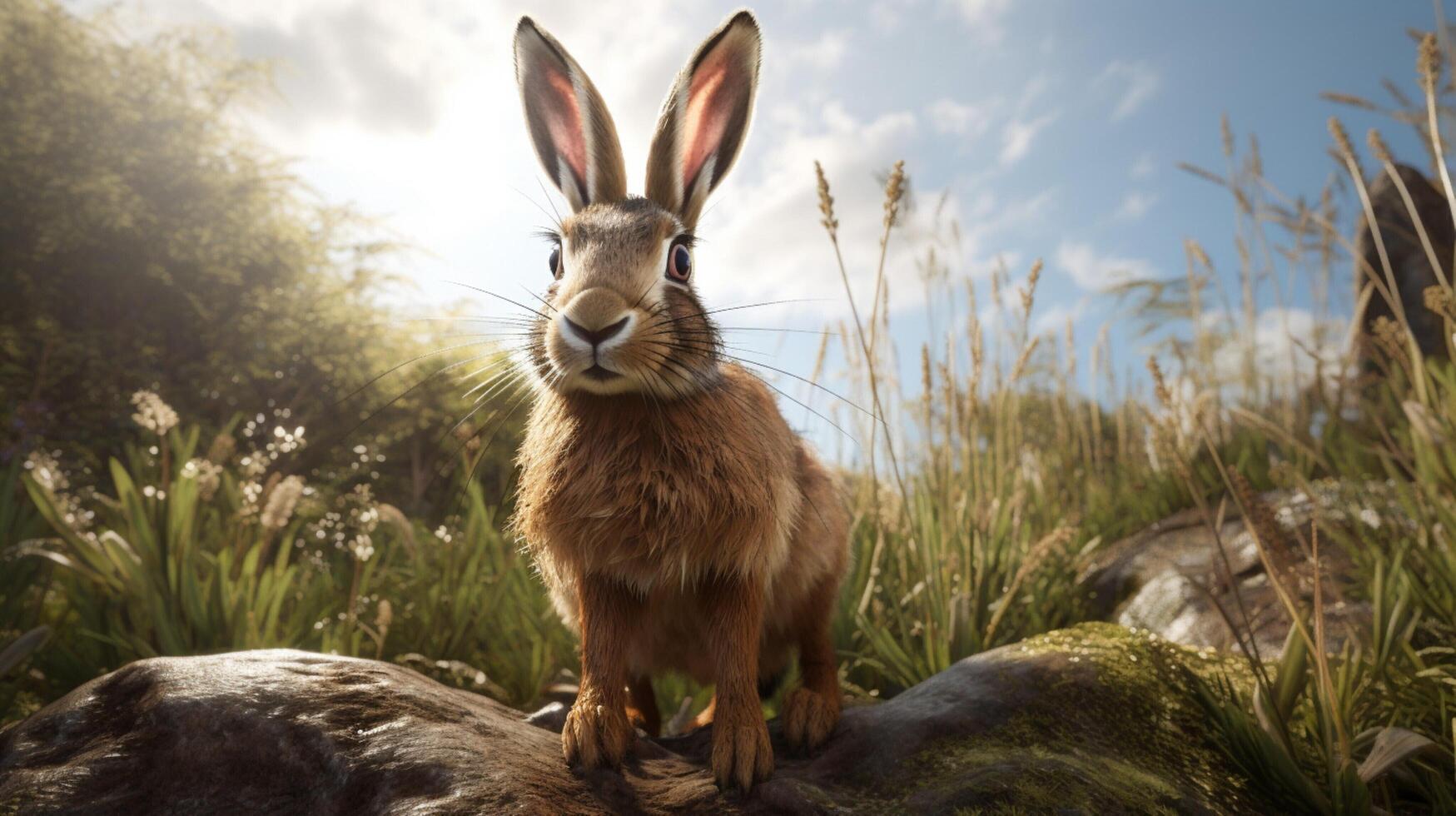 AI generated hare high quality image photo