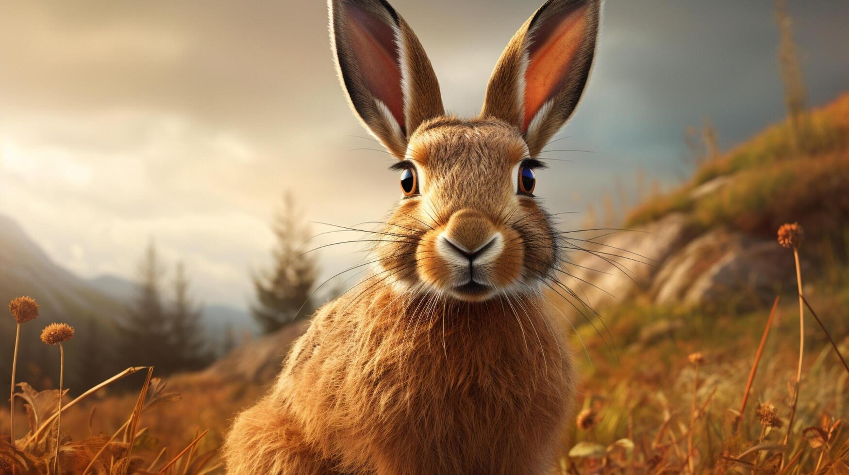 AI generated hare high quality image photo